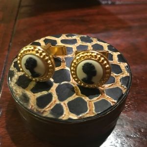 Signed Coreen Simpson "Black Cameo" Cufflinks